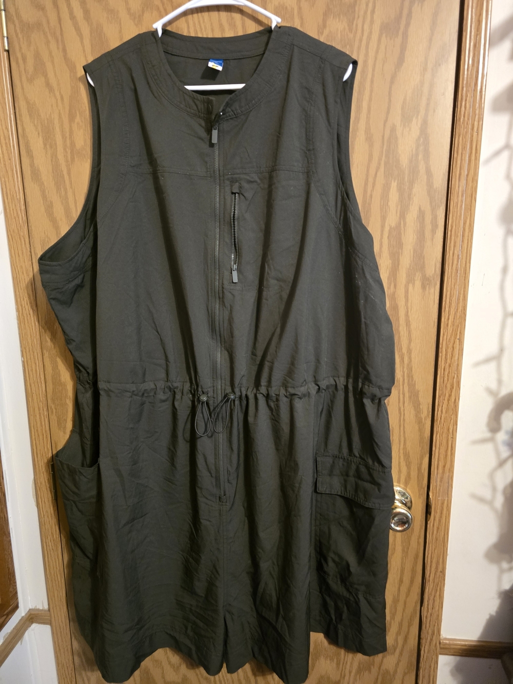 Old Navy Green Sleeveless Zip-Front Drawstring Romper